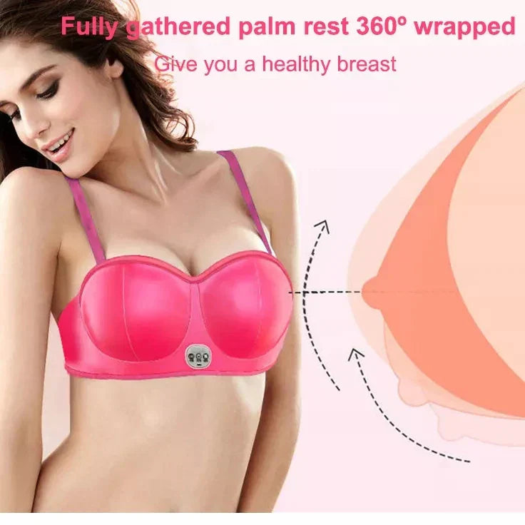 Wireless Electric Breast Massage Bra with Hot Compress for Enhancement and Lift