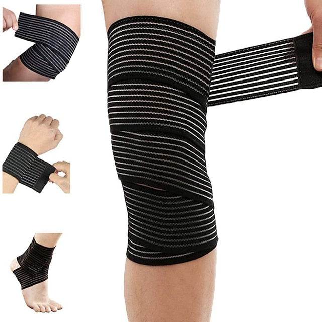 Extra Long Elastic Knee Wrap Compression Brace for Joint Pain Relief - Ideal for Sports & Plantar Fasciitis