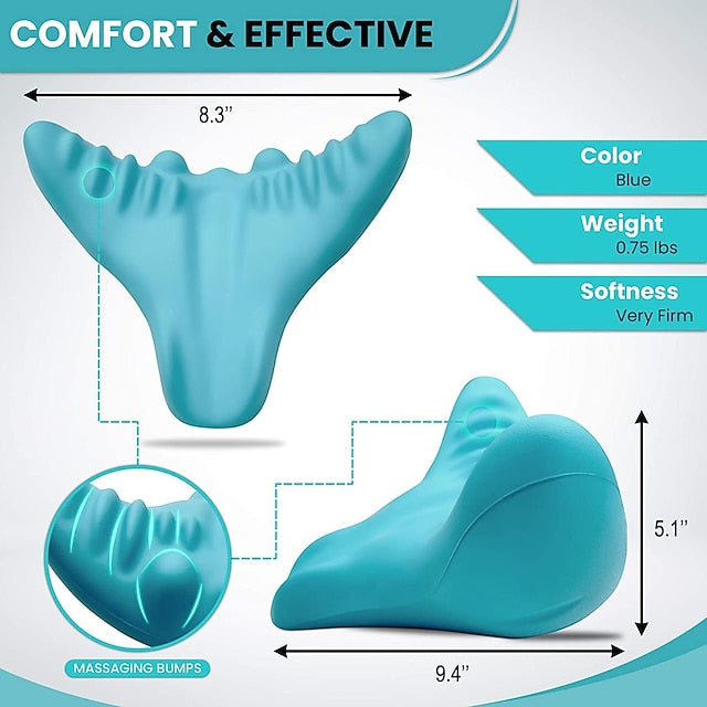 Cervical Spine Massage Pillow - Portable Neck & Shoulder Relaxer for TMJ Pain Relief & Alignment