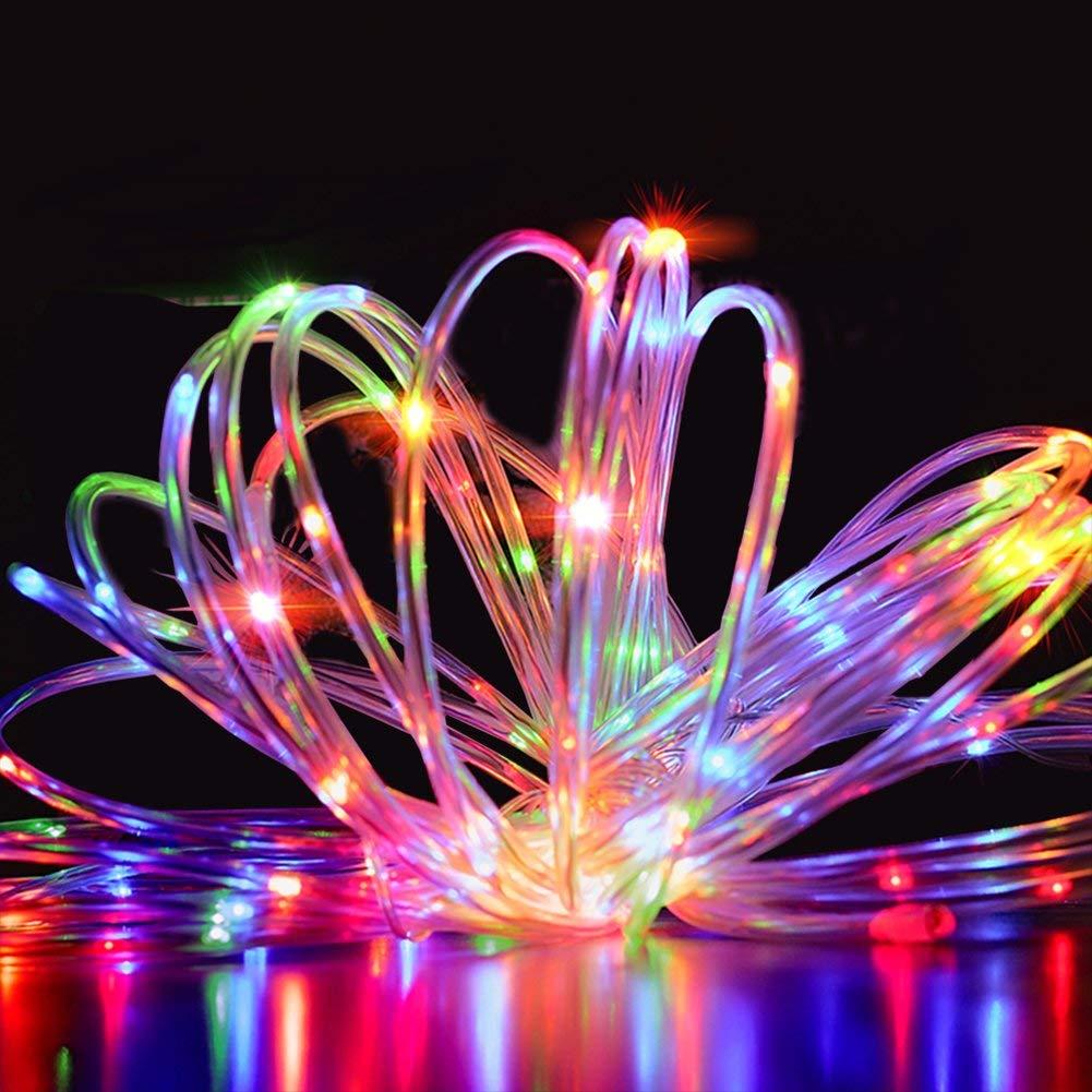 39FT 100 LED Solar String Rope Lights - Waterproof Fairy Lights for Xmas, Wedding, Party Decor, Night Lighting