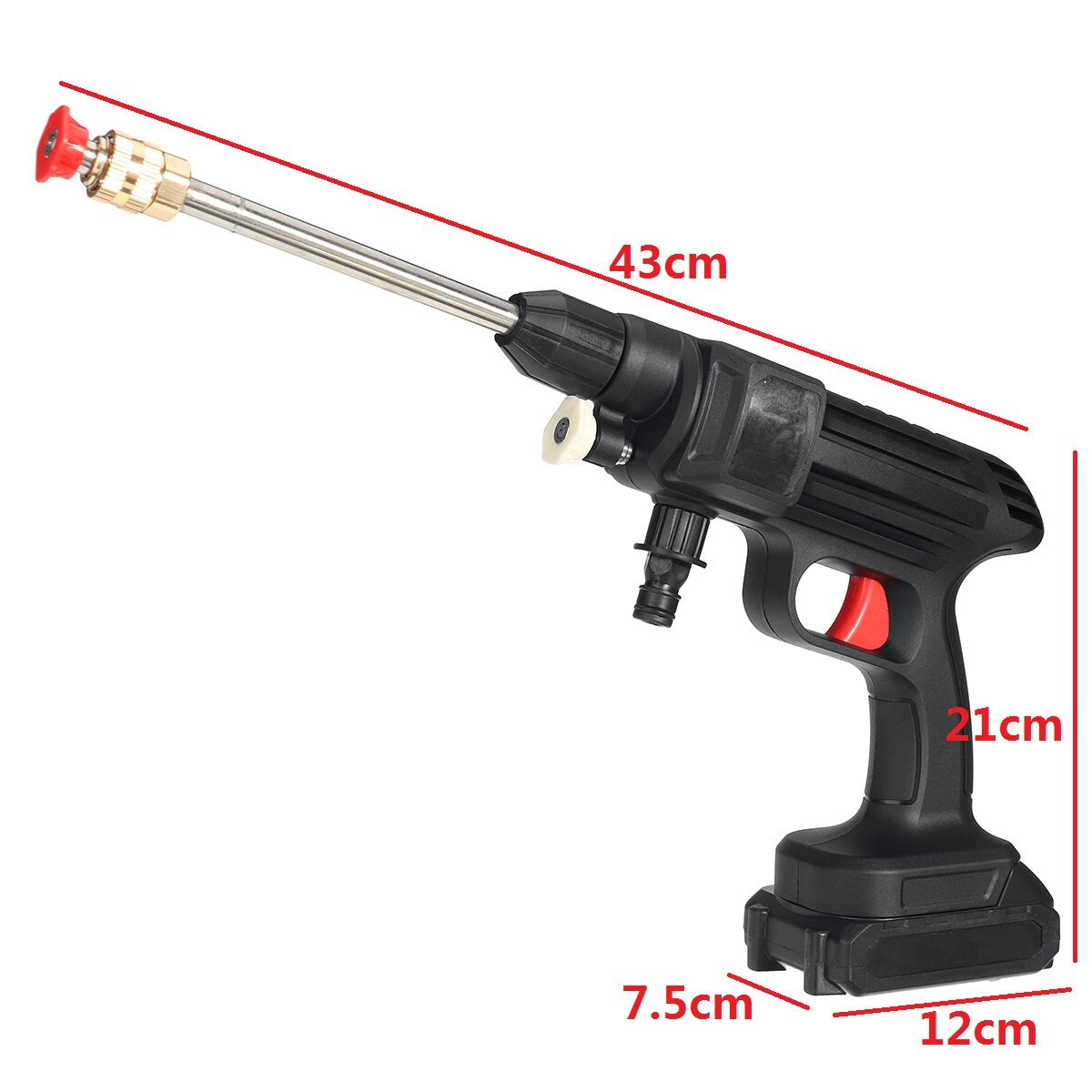 24V Cordless High Pressure Washer - Car Washing Machine & Water Spray Gun with 1/2 Battery