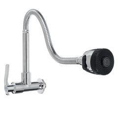 360 Degree Rotating Brass Kitchen Sink Faucet - Single Cold Tap, Wall Mount