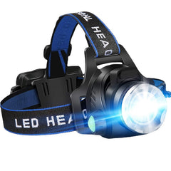 Powerful Waterproof LED Headlamp with USB Charging, 18650 Battery, Zoomable for Camping