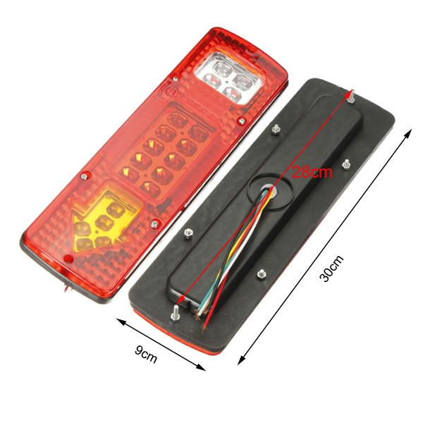 2X 12V 19 LED Yellow Rear Light Indicator Lamp for Car Truck