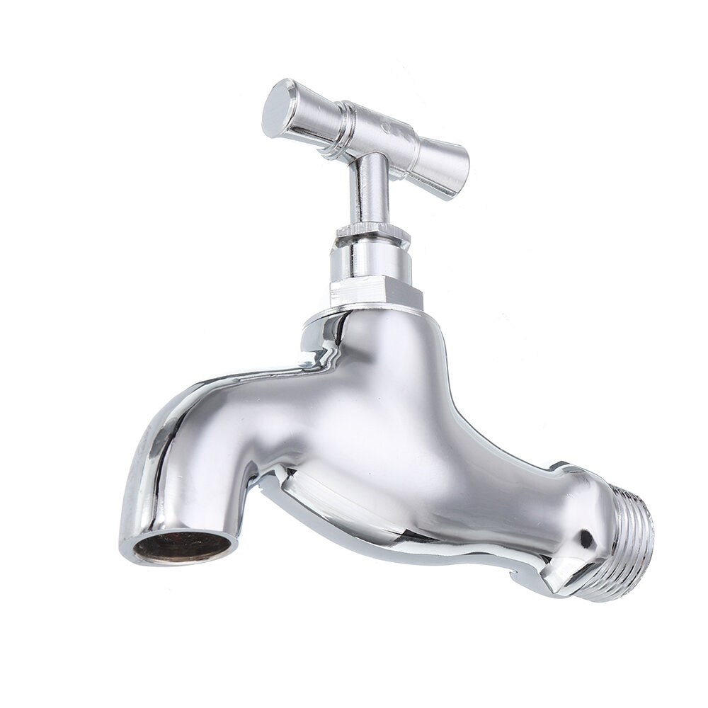 1/2'' Brass Chrome Bathroom Faucet - Single Control, Threaded, w/ Switch, Balcony Tap Water Nozzle