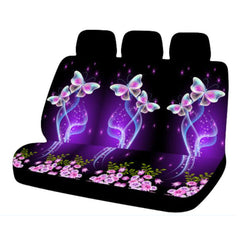 Universal Purple Butterfly Car Seat Covers - Front & Rear Protection