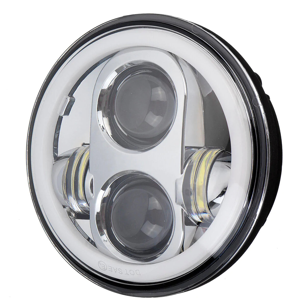 12V 5.75" 75W LED Projector Headlight with DRL Ring for Jeep/Harley