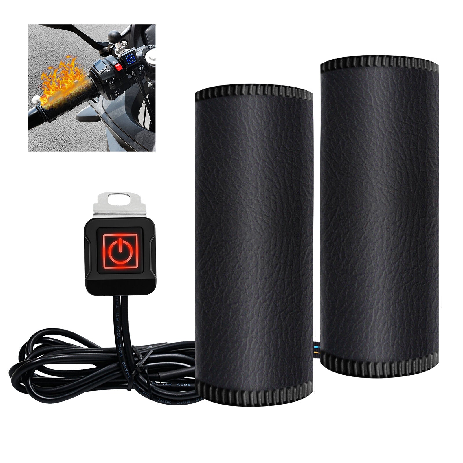 12V Waterproof Electric Heated Handlebar Grip Covers - Winter Hand Warmers for Motorbikes and Motorcycles