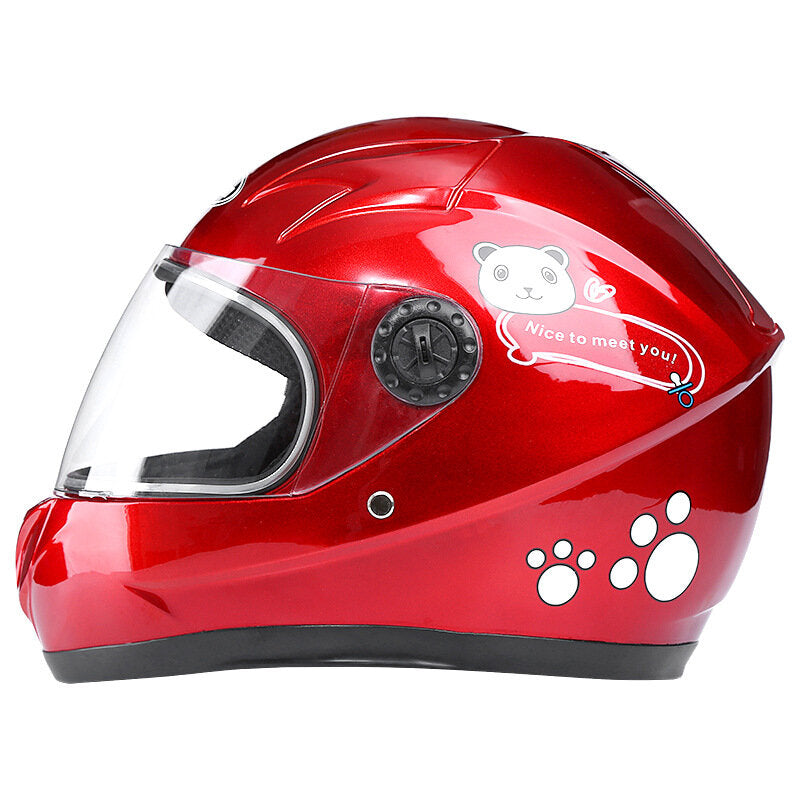 Children's Cute Bear Motorcycle Helmet - Electric Bike, Outdoor Safety, Kids Riding