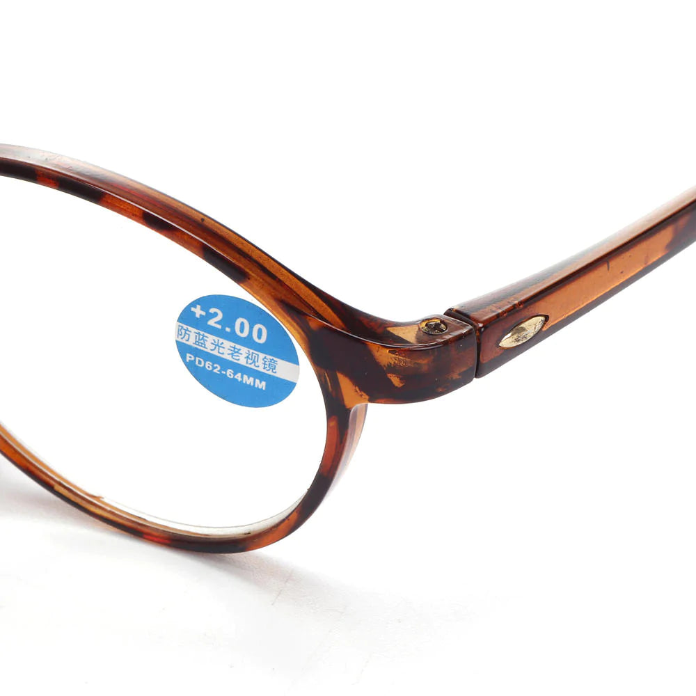 Unisex Lightweight Round Reading Glasses with Spring Hinge for Computer Use