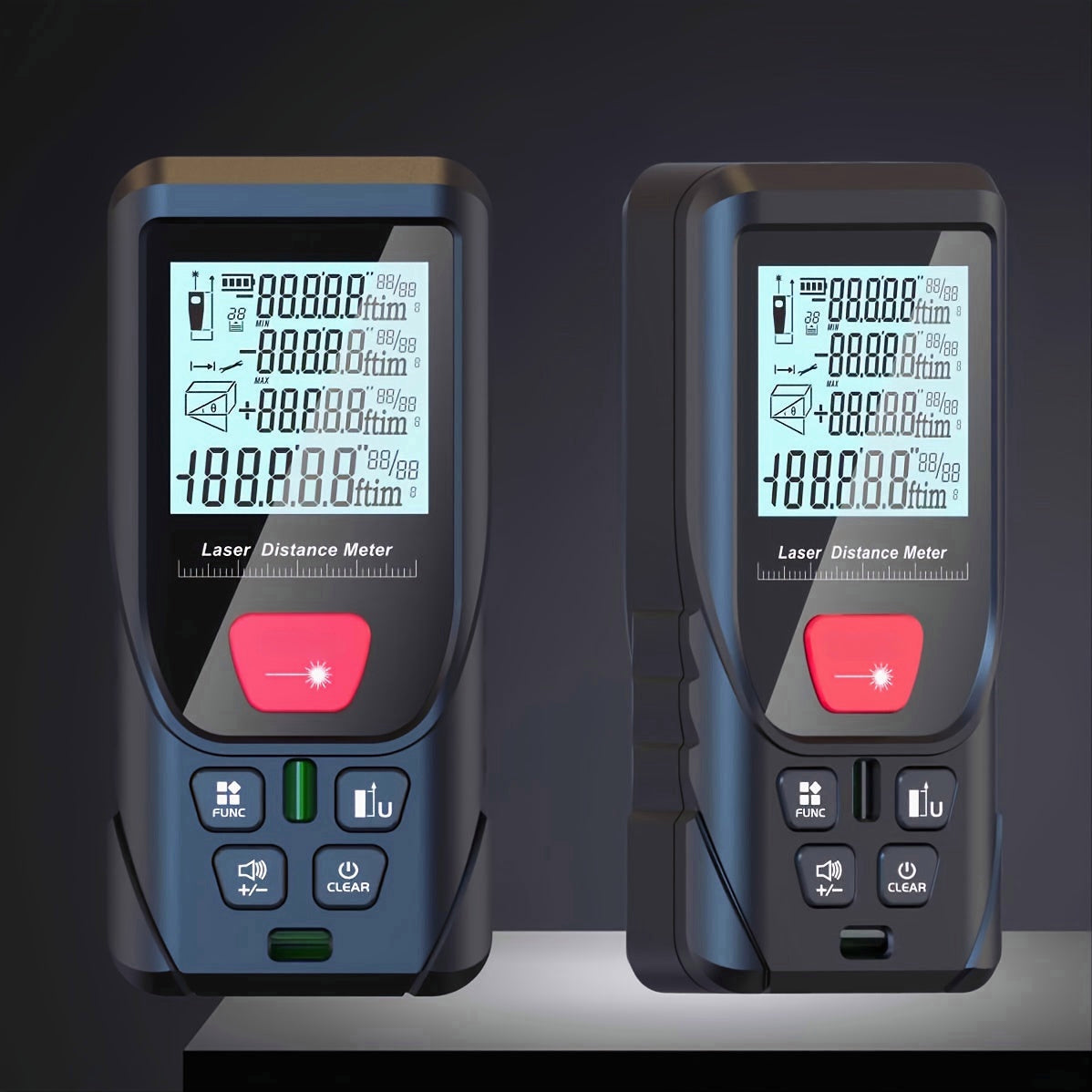 164ft Digital Laser Distance Meter with LCD for Measuring Area & Volume