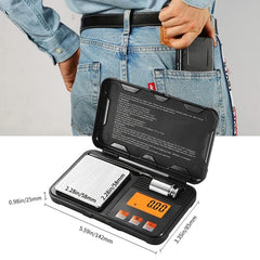 Mini Portable Electronic Scale with Tweezers, LCD Light & 50g Calibration Weight