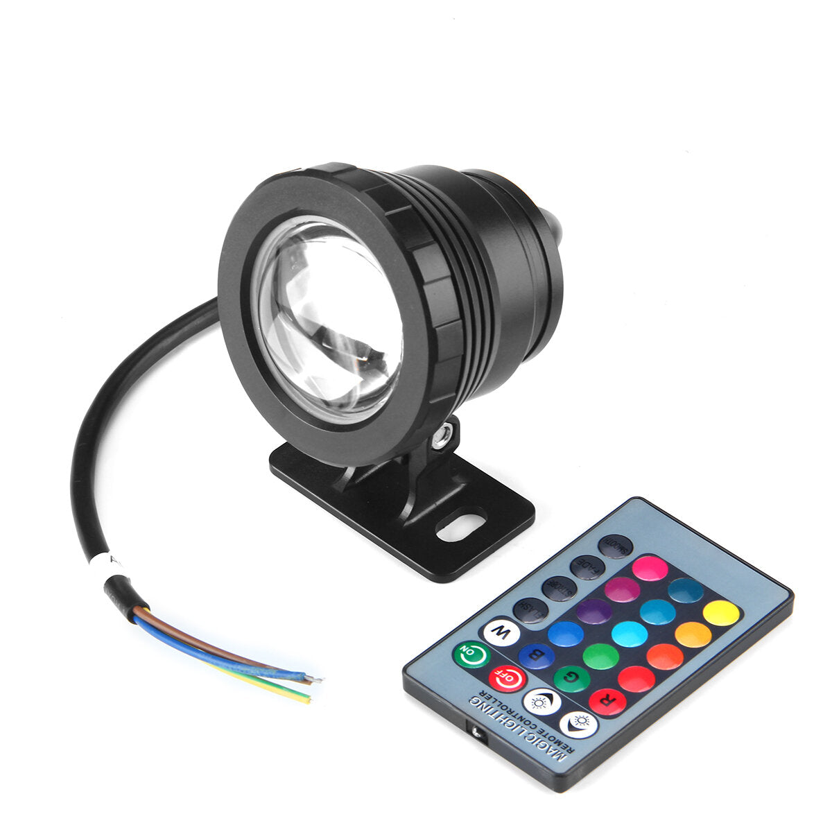 10W RGB LED Underwater Spotlight for Fountain, Pool, Pond - Waterproof with Remote Control