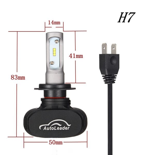 25W 6500K Car LED Headlights - 8000lm/Pair