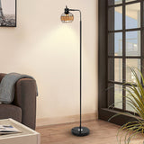 Modern & Rustic Rattan Hollow Cage Floor Lamp for Living Room or Bedroom