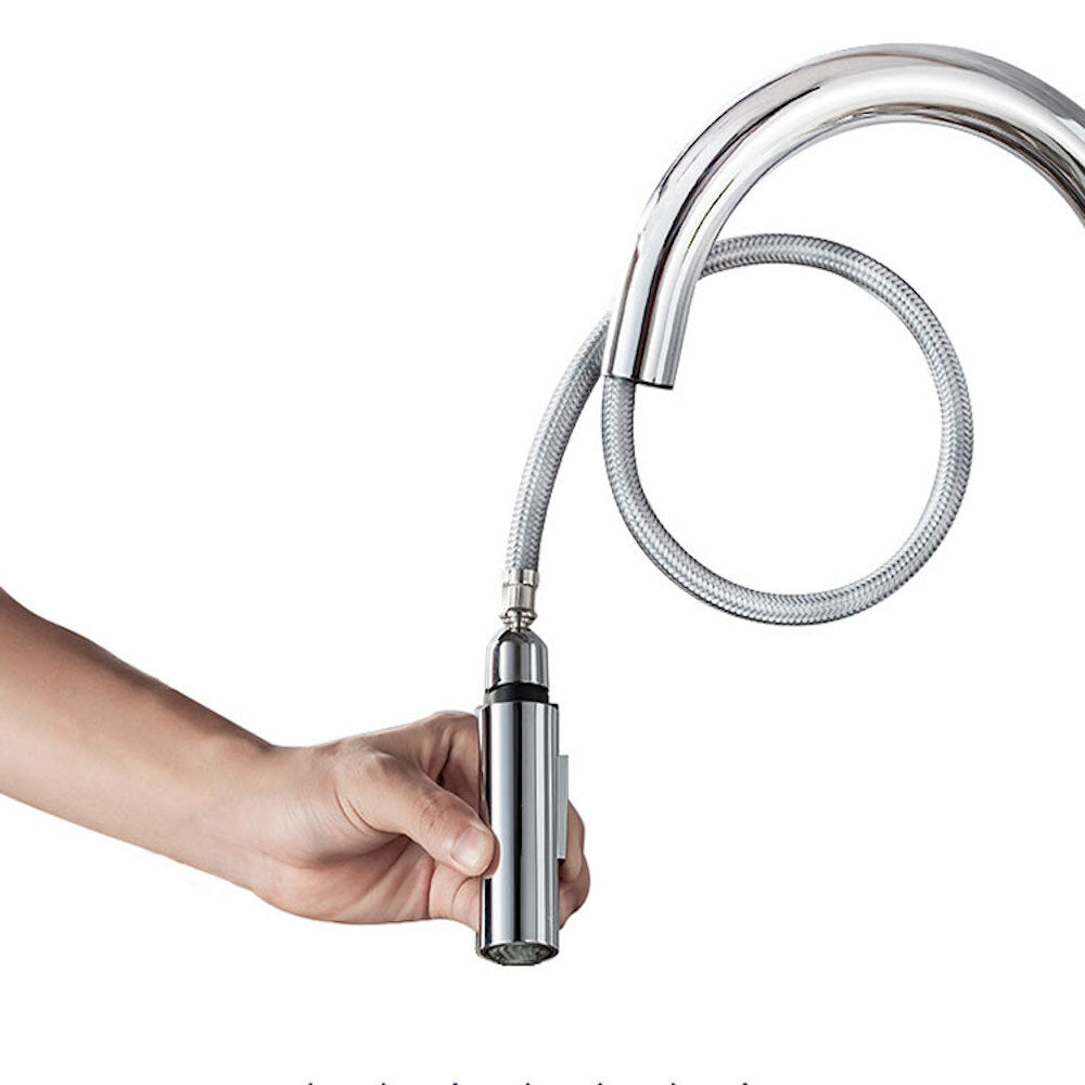 360 Degree Swivel Chrome Kitchen Faucet with Brass Sprayer - Pull Out Sink Mixer Tap