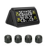 Solar Power TPMS Car Tire Pressure Monitoring System with 4 External Sensors and Auto Alarm