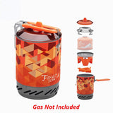 Portable Outdoor Gas Stove Burner with Heat Exchanger Pot for Camping and Hiking