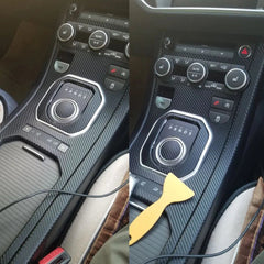 3D 5D Carbon Fiber Auto Interior Stickers for Land Rover Range Rover Evoque RHD Center Console Decals