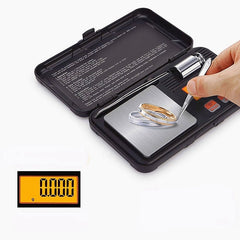 Mini Portable Electronic Scale with Tweezers, LCD Light & 50g Calibration Weight