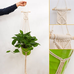 1M Macrame Plant Hanger Pot Holder - Hemp Rope Hanging Basket Craft Decoration