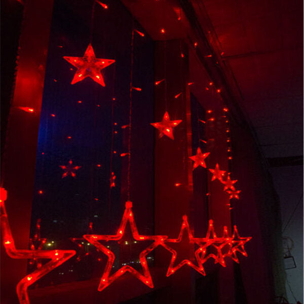 220V LED Star Curtain Light String for Home Decor, Celebrations, Festivals, and Weddings