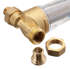 Water Pre Filter System - 3/4" & 1" Brass Mesh Prefilter Purifier with Reducer Adapter