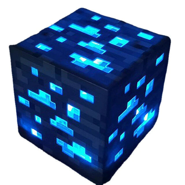 Wiederaufladbare LED-Minecraft-Taschenlampe, Nachtlicht – kreative Spiellampe für Kinder, Zuhause, Schlafzimmer-Dekoration