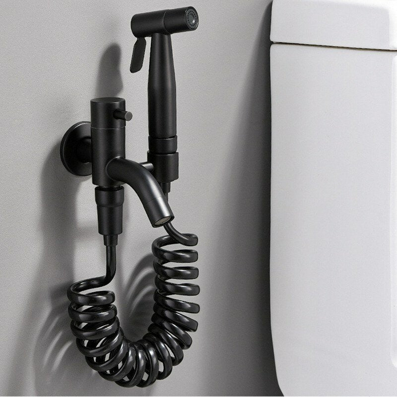 Stainless Steel Handheld Bidet Sprayer for Toilet & Diaper, Dual Function Shattaf with Hose Cleaning Tools Set