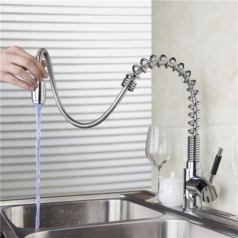 Stainless Steel LED Kitchen Faucet - Hot & Cold Mixer Tap, 360 Degree Rotating