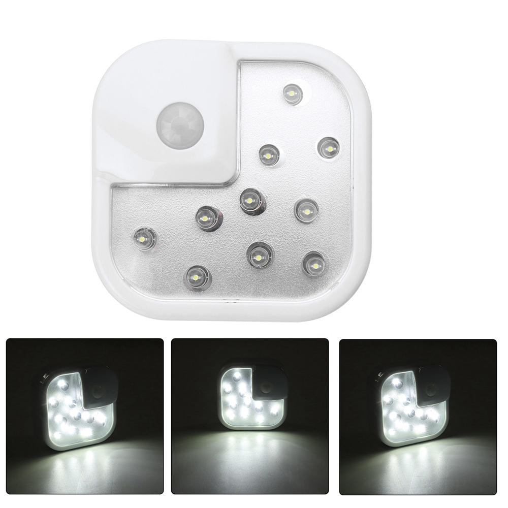 15W 10 LED PIR Motion Sensor Light for Cupboard, Closet, Bedside Cabinet - Night Lighting