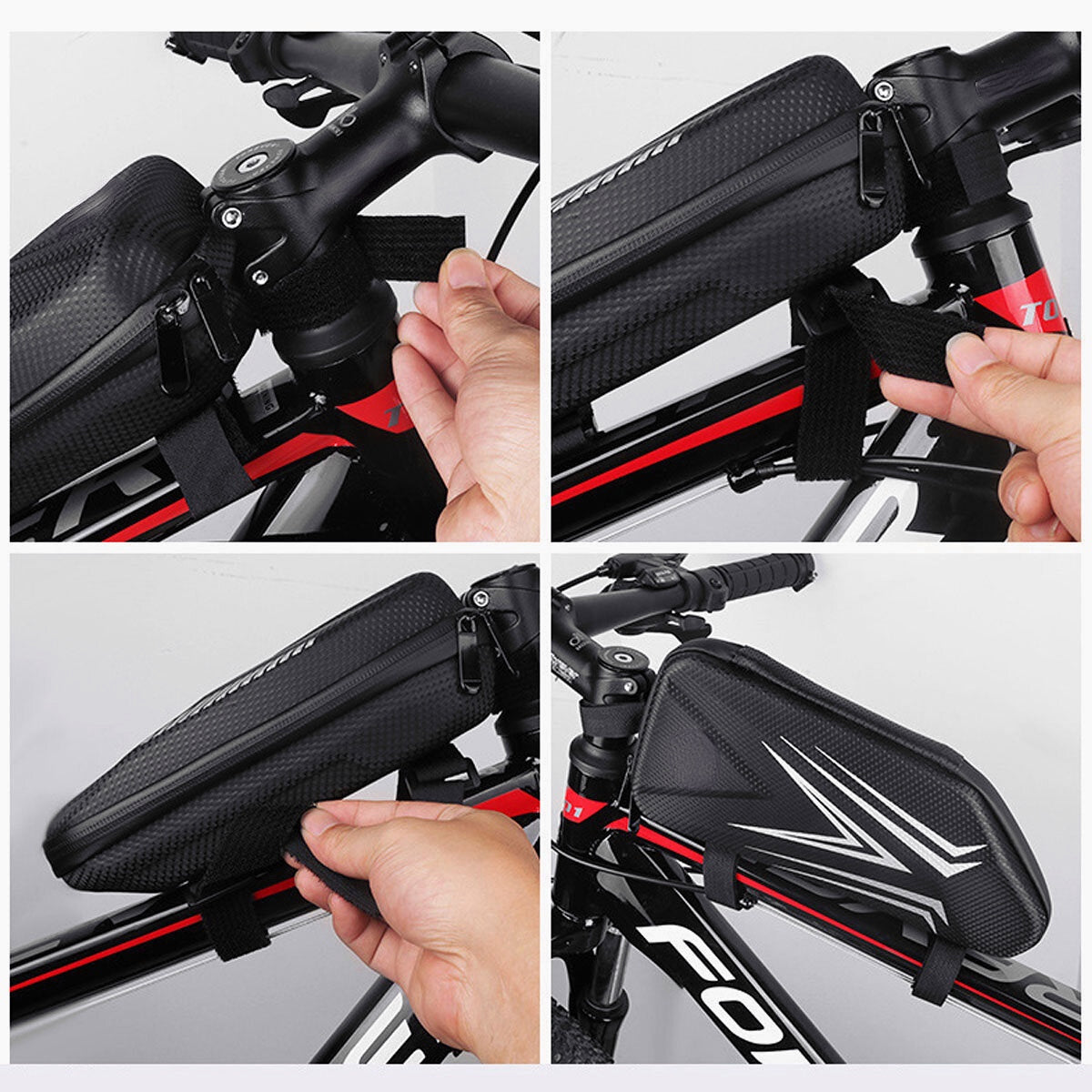 Waterproof Mountain Bike Frame Bag - Front Tube Storage Pack Pouch for Bicycles