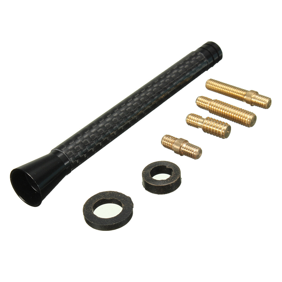 Union Jack UK GER Flag Carbon Fiber Car Antenna - 7.7cm/10.7cm