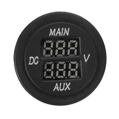 12V/24V LED Digital Dual Voltmeter Voltage Gauge Battery Monitor Panel for AUX/Main