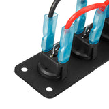 12V 1-4 Gang Toggle Switch Panel Mini Rocker ON-OFF SPST Blue LED for RV, Truck, Ship