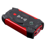 39800mAh 600A Car Jump Starter with Wireless Charger, 2 USB Outputs, and LED Flashlight