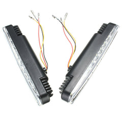2pcs White 10SMD 3528 Yellow LED Car DRL Daytime Running Lights with Turn Signals