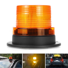 Car Bus Roof Emergency LED Beacon Warning Light - Round Strobe Flash with Magnetic Base