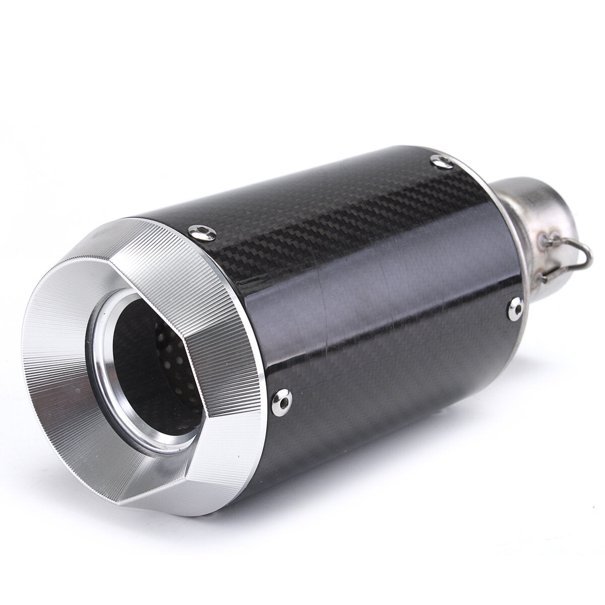 Universal 51mm Slip-On Round Carbon Fiber Motorcycle Exhaust Muffler