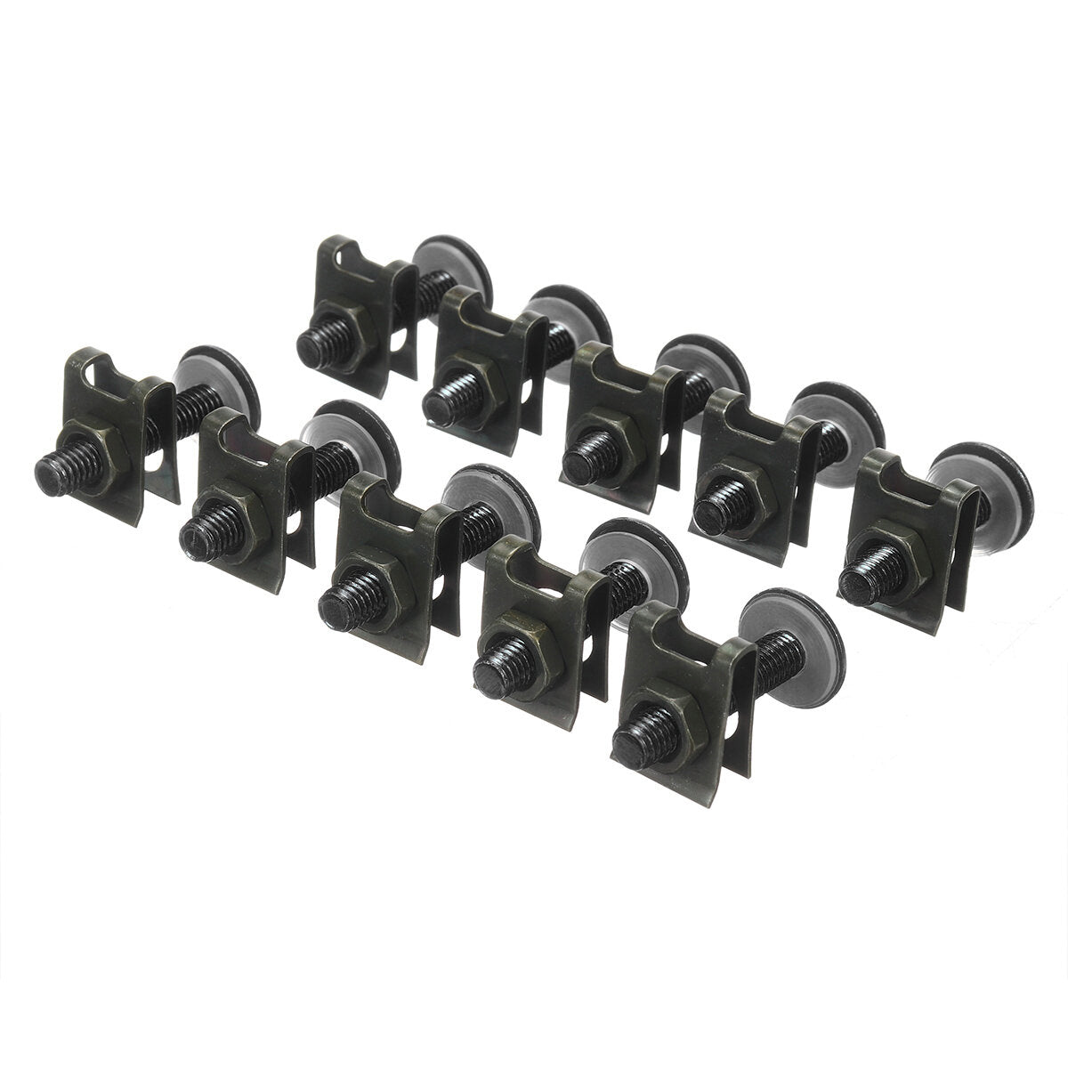 10Pcs M6 Motorcycle Bolts with Spire Speed Fastener Clips, Screws, and Spring Nuts, 6x30mm