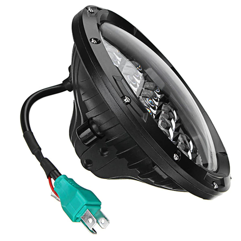 7 Zoll, 75 W, 6500 K, LED-Scheinwerfer für Motorrad, 5D-Linse, Fern-/Abblendlicht, wasserdicht IP67, Edelstahl