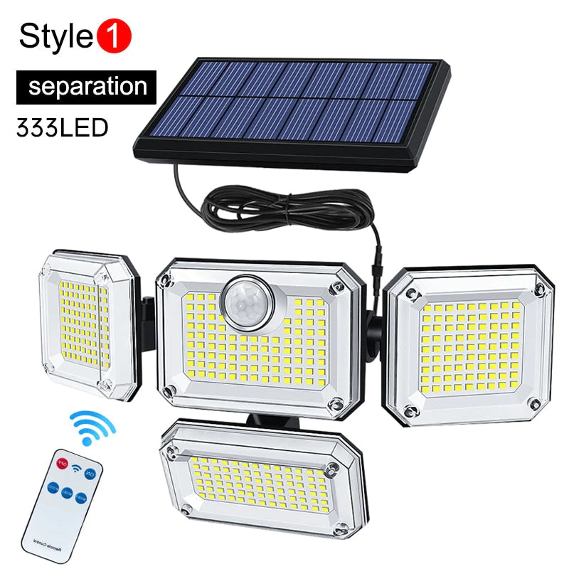 20W Super Bright Solar Lights, 122 LED, IP65 Waterproof, Adjustable Head, Wide Angle, Outdoor/Indoor Solar Lamp