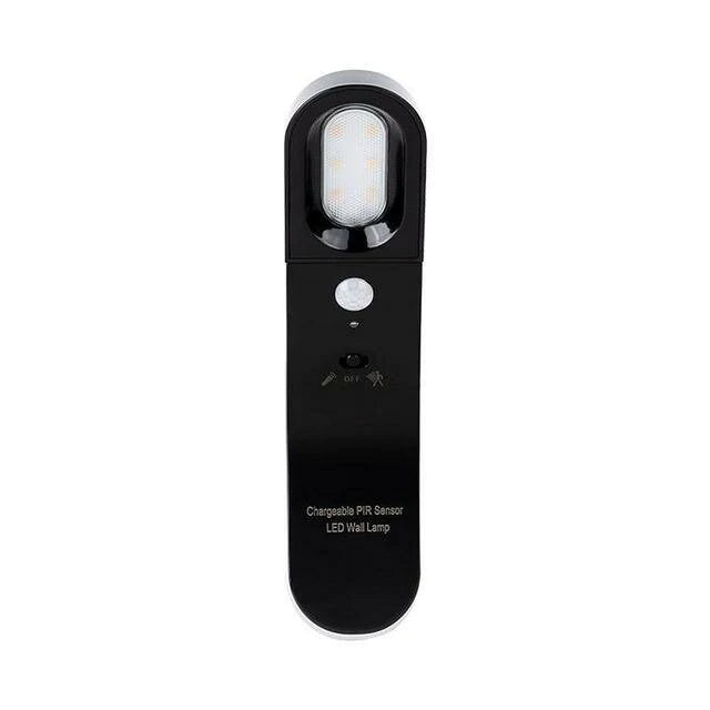 Drehbare LED-Wandleuchte mit menschlichem Körpersensor, wiederaufladbare Nachtlampe über USB, PIR-Sensor, Notfall-Taschenlampe