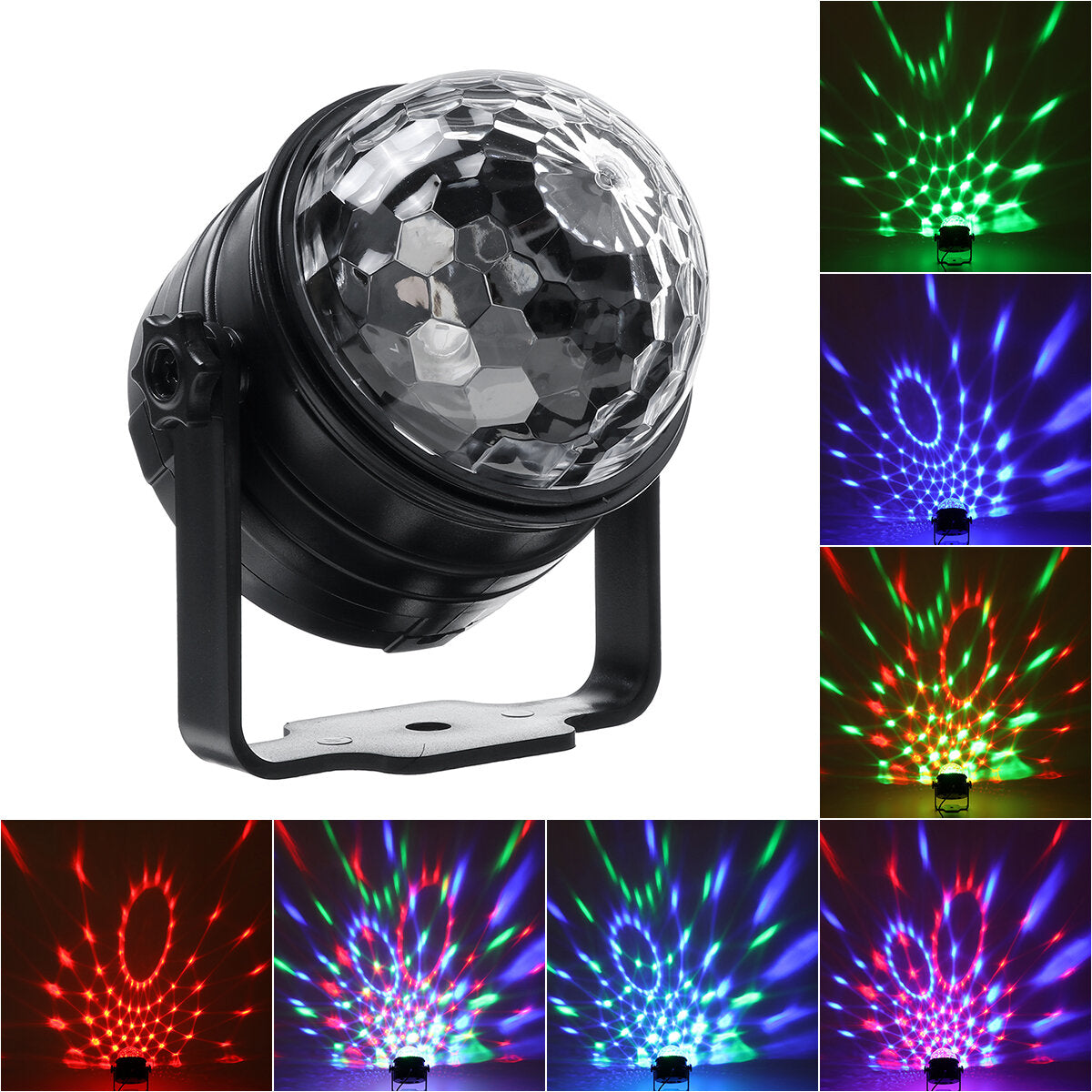 6W RGB Disco Party Lights - 6 Modes, Sound Activated LED Strobe DJ Ball, 110-240V Dance Lamp for Holidays Decor