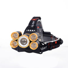 2500 Lumens Bicycle Headlamp with 4 Switch Modes, T6+ 4XPE White Light, Mechanical Zoom