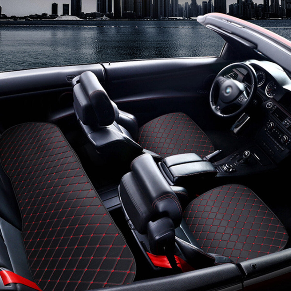 Universal PU Leather Car Seat Cushion Cover - Breathable, Protective, and Comfortable