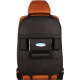 PU Leather Car Seat Back Organizer - Multi-functional with Multi Pockets, Phone and Cup Holder