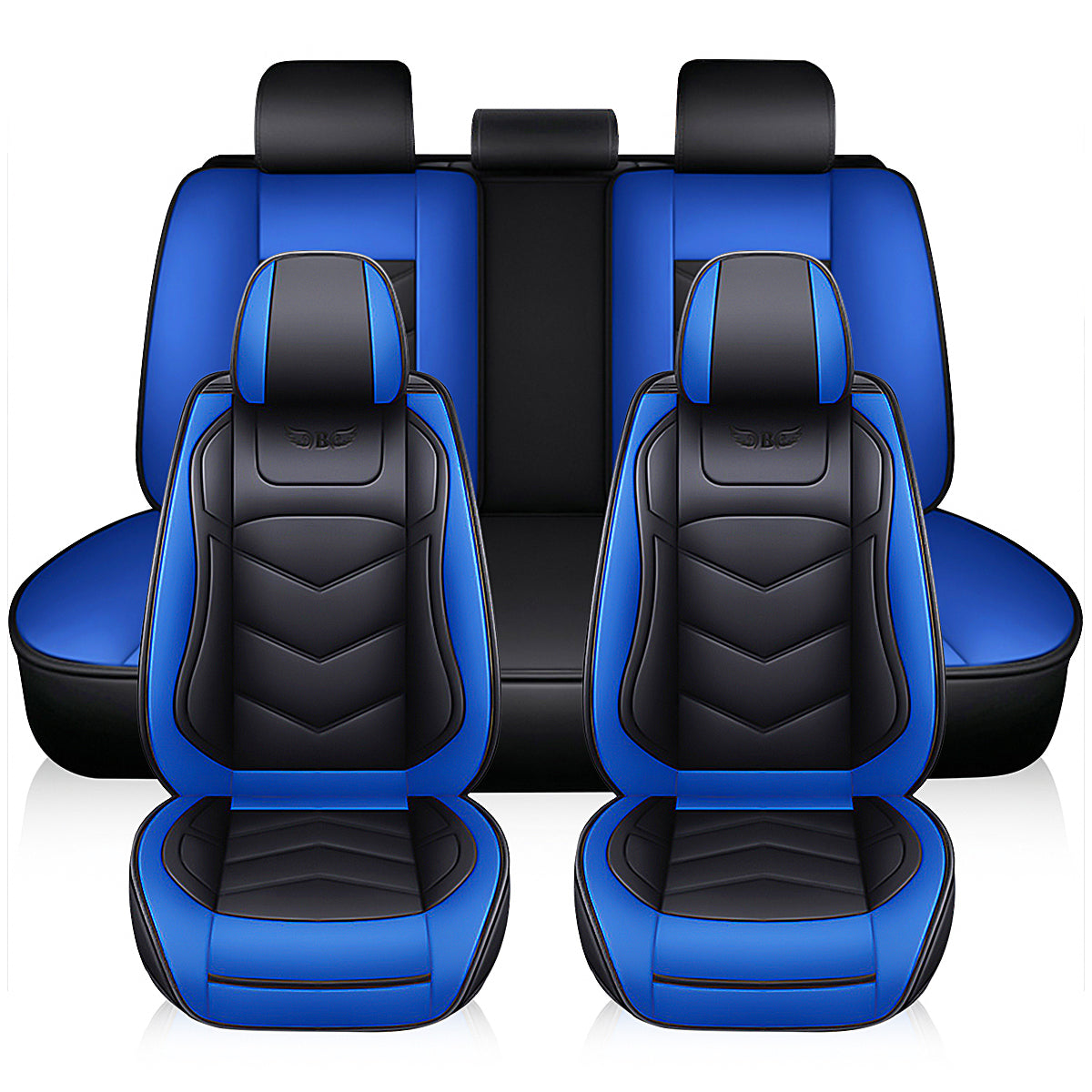 Universal Full Leather Car Seat Cover Set - 1/5PCS, Single/Full, Breathable Cushion Pad for Front Seats