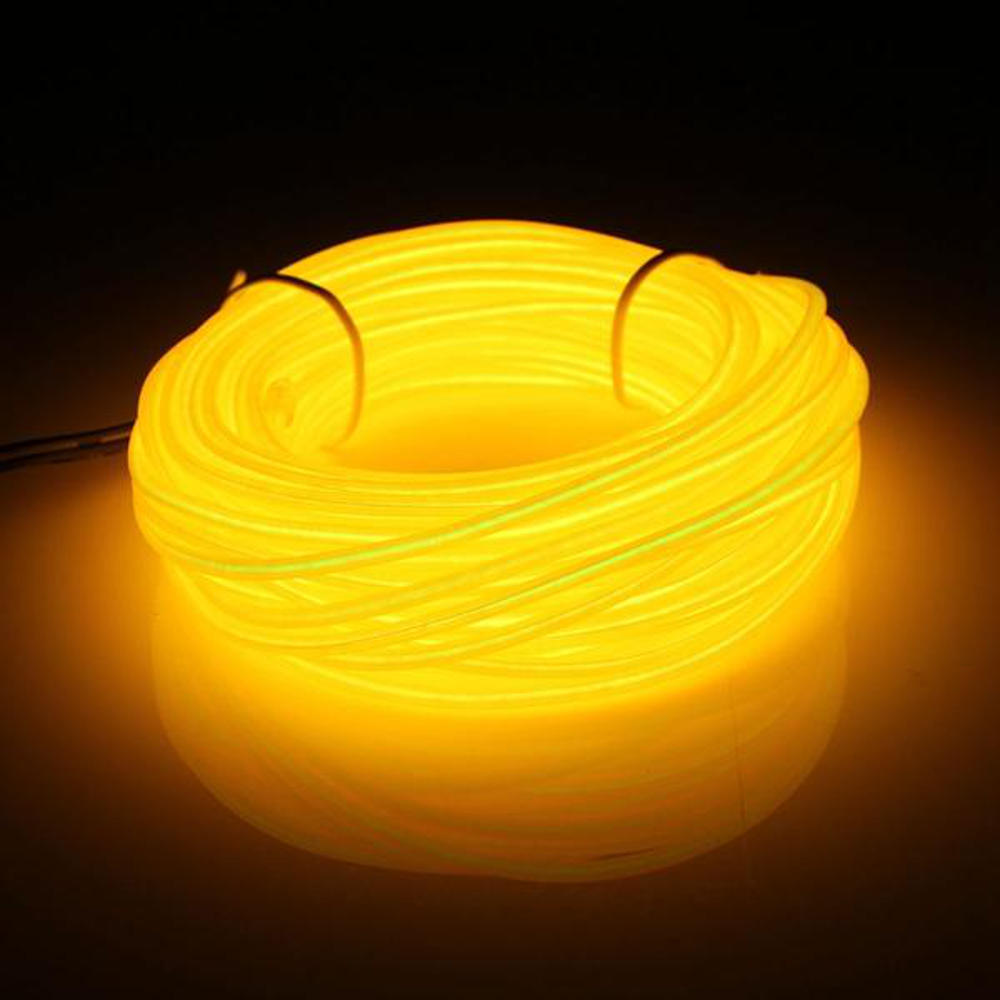 10M EL Wire Neon Light LED Flexible Tube Rope Lamp for Car Decoration with Battery Case