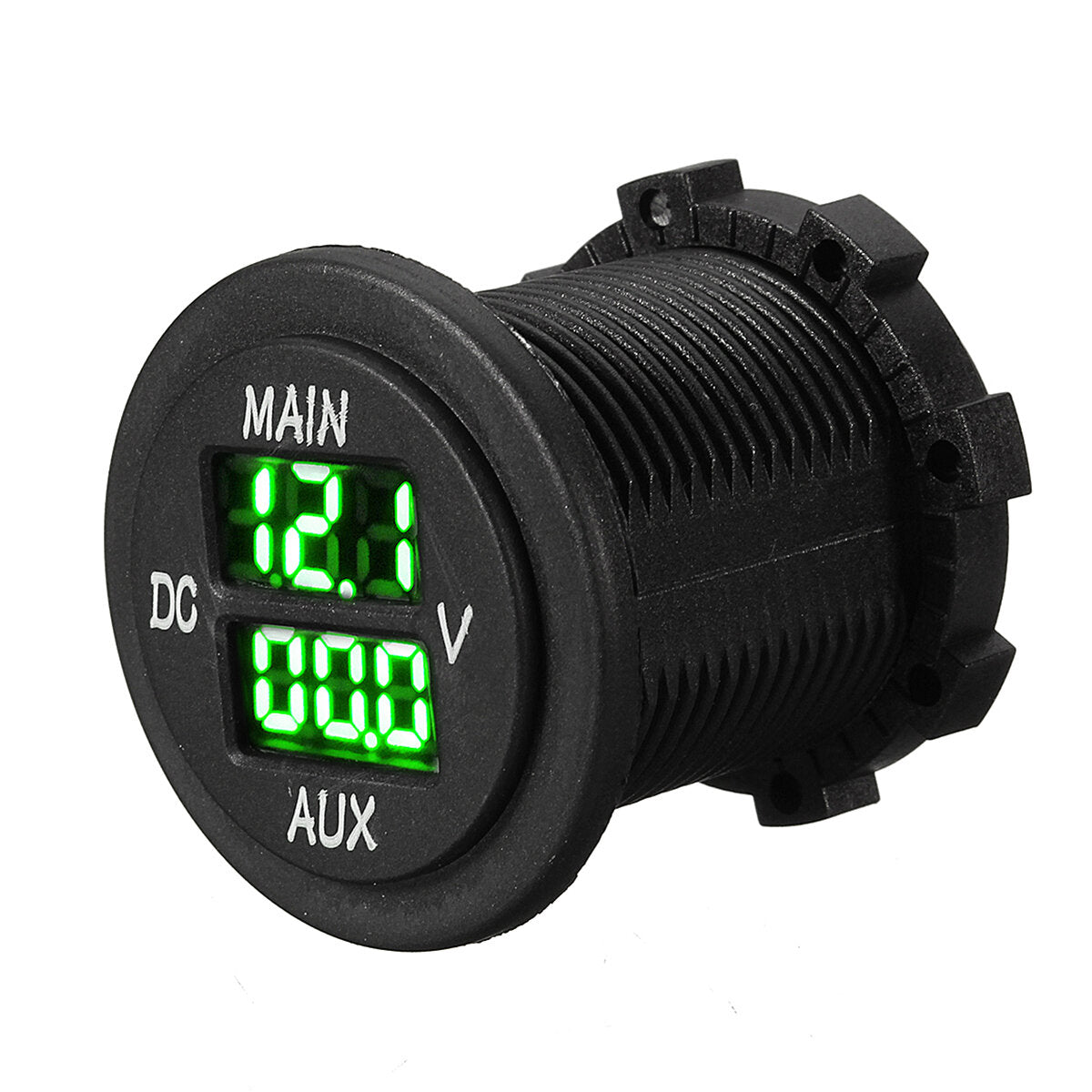 12V/24V LED Digital Dual Voltmeter Voltage Gauge Battery Monitor Panel for AUX/Main